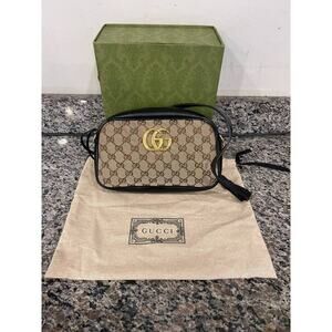 Gucci GG Marmont Shoulder Diagonal Quilted Canvas Small SPB-JB 347956